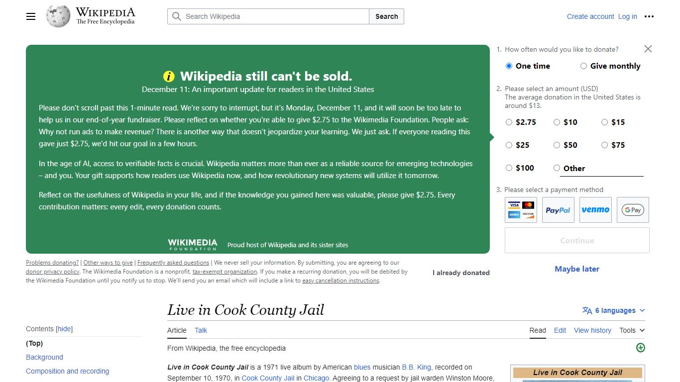 Live in Cook County Jail - Wikipedia
